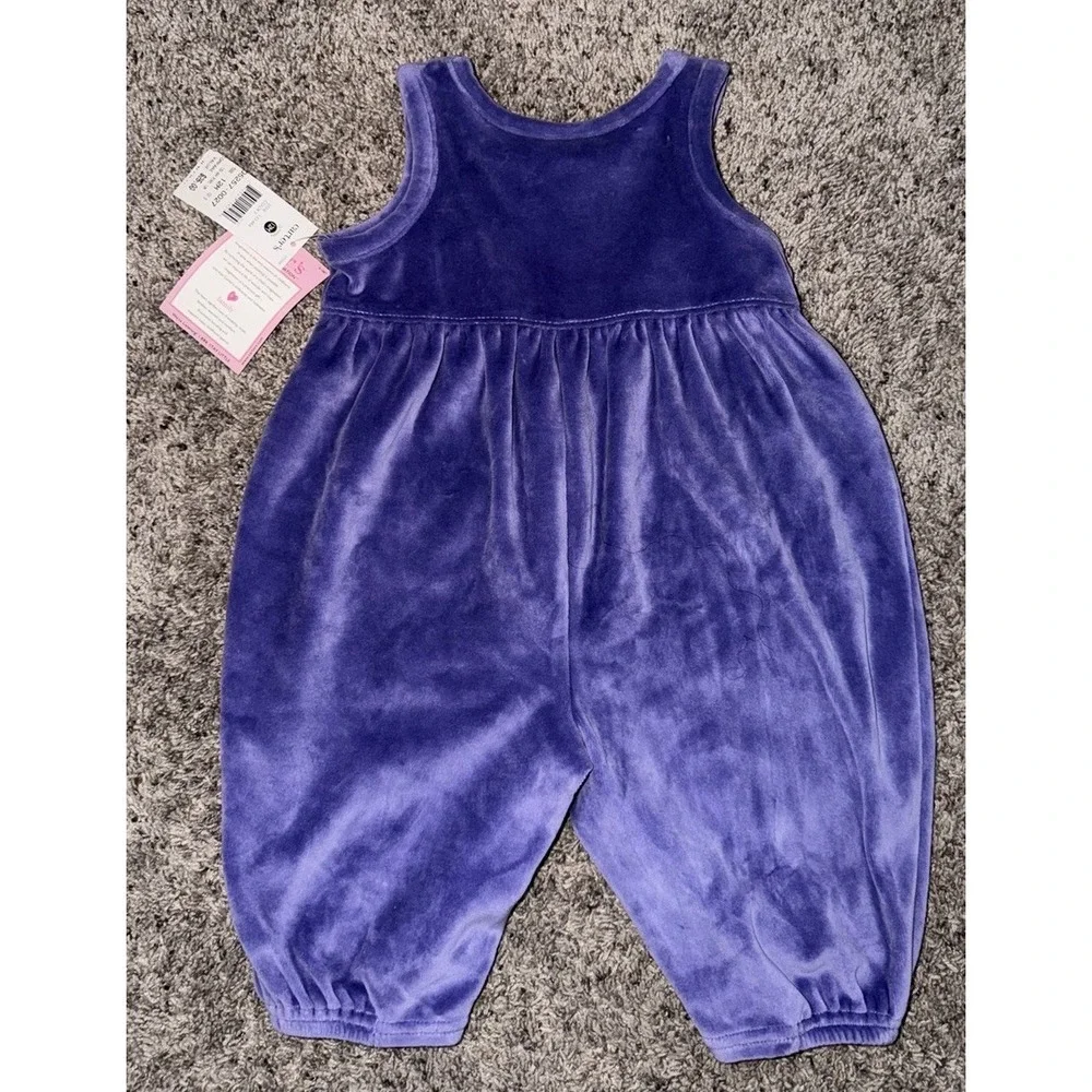 Carter's‎ Vintage Baby Girls Purple Velour Romper 9-12 Months Embroidered Lamb
